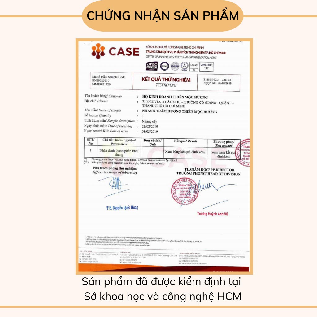 Nụ Trầm Hương Khói Ngược Loại Thường 12 Năm - Hộp 40 Nụ 8 Chứng nhận sản phẩm