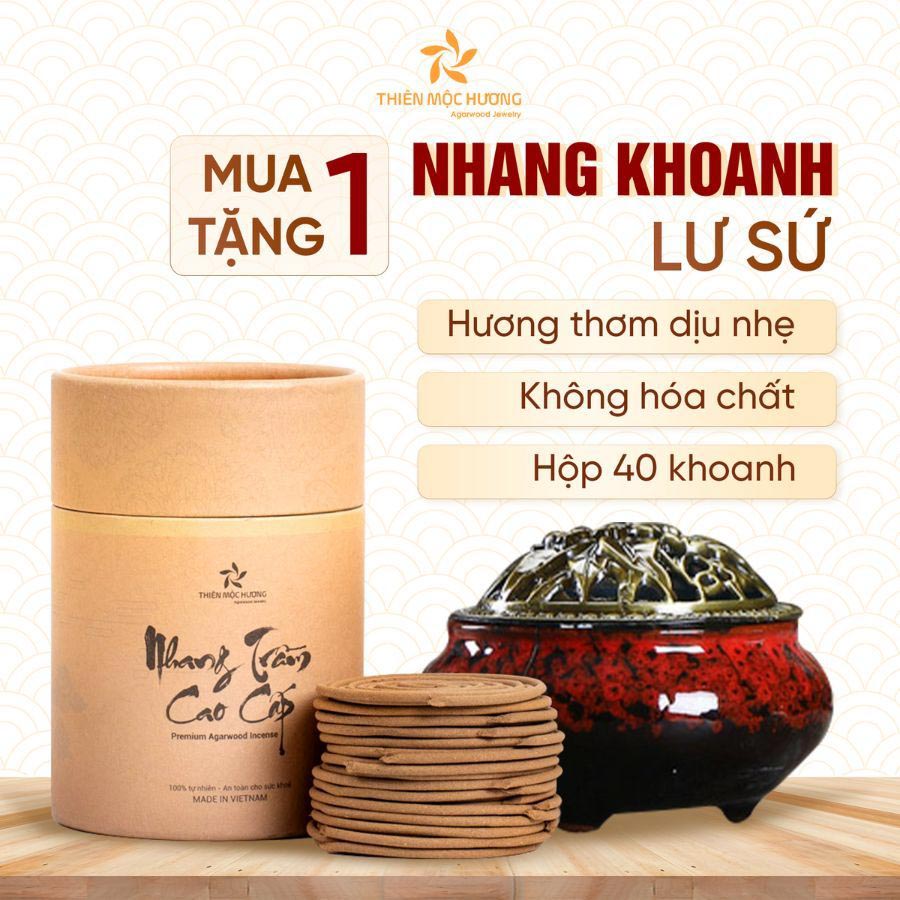 Combo Nhang Khoanh Trầm Hương 12 Năm Tặng Kèm Lư Sứ