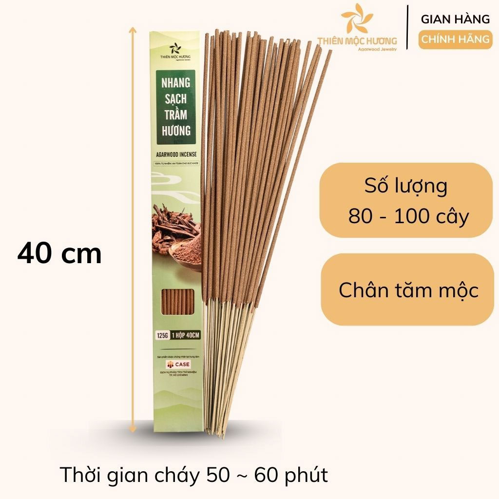 Nhang Sạch Trầm Hương Thiên Mộc Hương Loại 8 Năm - 40cm 4 Nhang Sạch Trầm Hương Thiên Mộc Hương Loại 8 Năm - 40cm - Tăm mộc