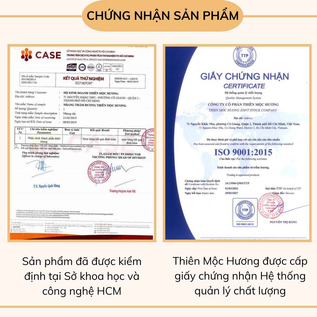 Nhang Sạch Trầm Hương Thiên Mộc Hương Loại 8 Năm - 40cm 7 Nhang Sạch Trầm Hương Thiên Mộc Hương Loại 8 Năm - 40cm - Chứng nhận sản phẩm