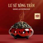 Lư Đốt Trầm Bằng Sứ Nắp Đồng Hoa Văn Cao Cấp