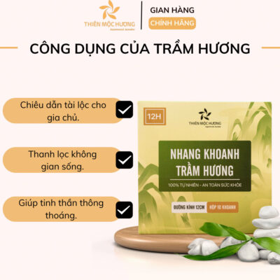 Công dụng của Nhang Khoanh Trầm Hương 12 Giờ Cao Cấp Xông Nhà - Hộp 10 Khoanh
