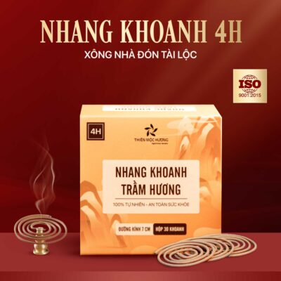Nhang Khoanh Trầm Hương 4 Giờ Xông Nhà – Hộp 30 Khoanh